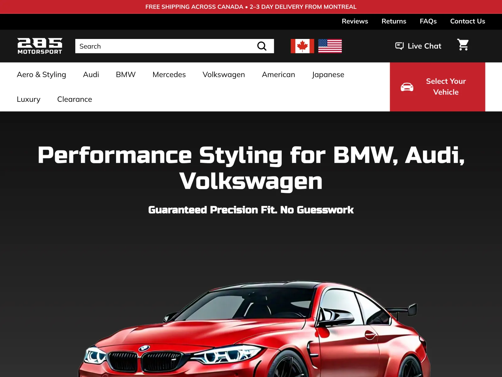 285 Motorsport storefront preview