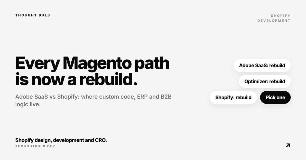 Adobe Commerce as a Cloud Service vs Shopify: Every Magento Path Is Now a Rebuild