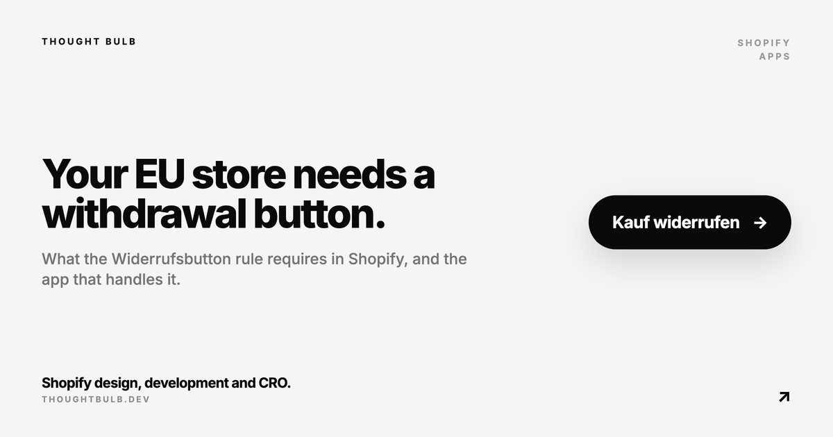 Shopify Widerrufsbutton: EU Withdrawal Button Setup and Best App