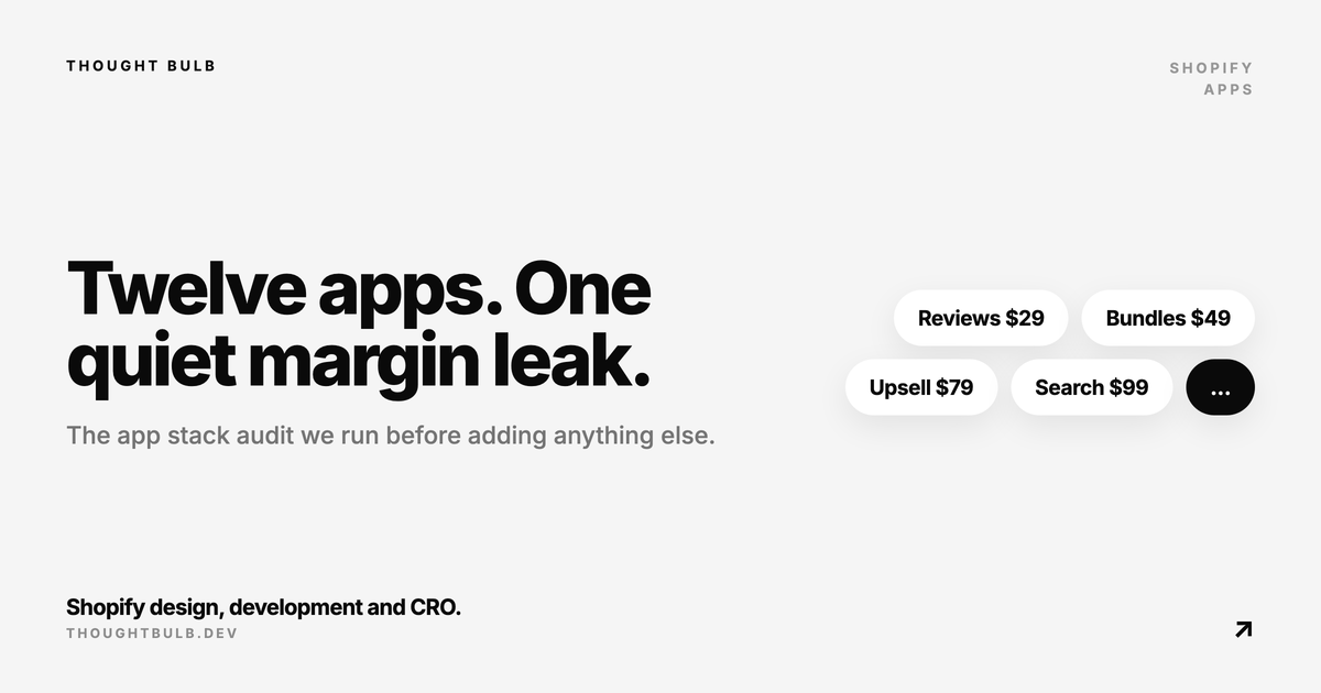 The Shopify App Stack Audit: When Twelve Apps Quietly Eat Your Margin