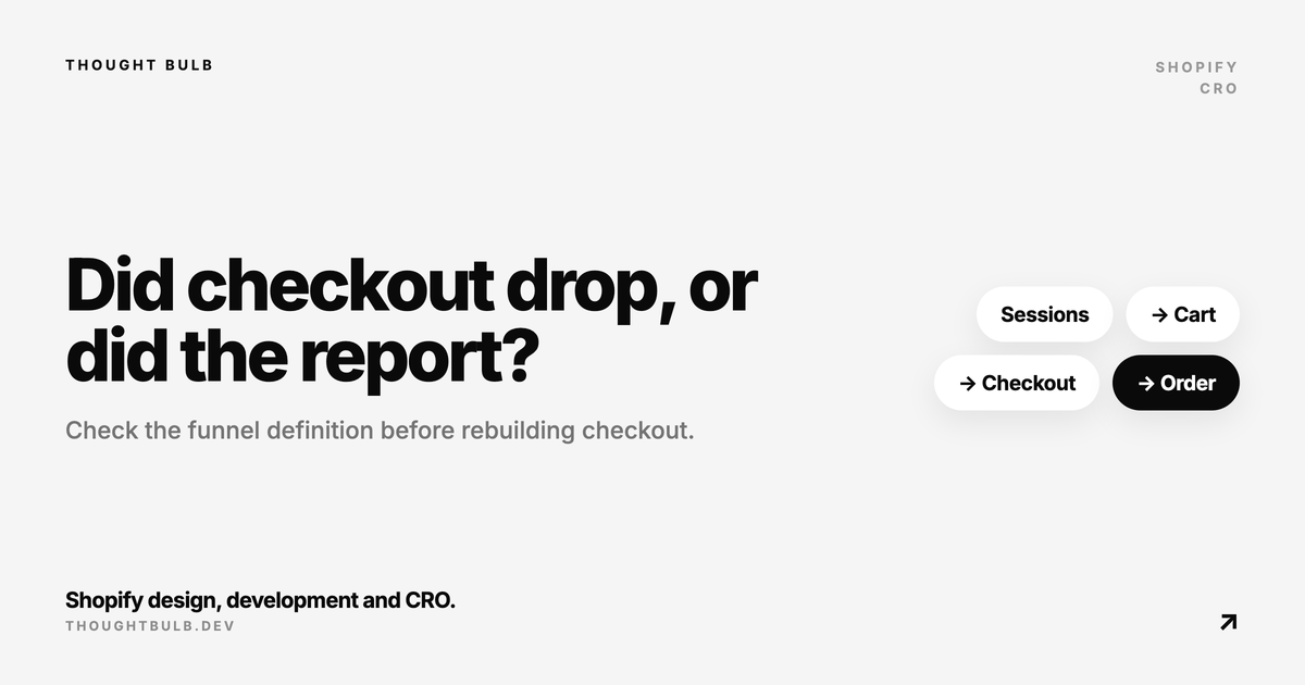 Did Shopify Checkout Conversion Drop? Check the Funnel Definition Before Fixing Checkout