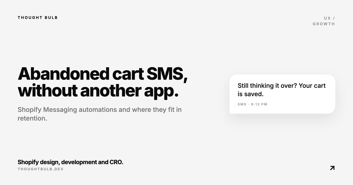 Shopify SMS Automations: Set Up Abandoned Cart Flows Natively