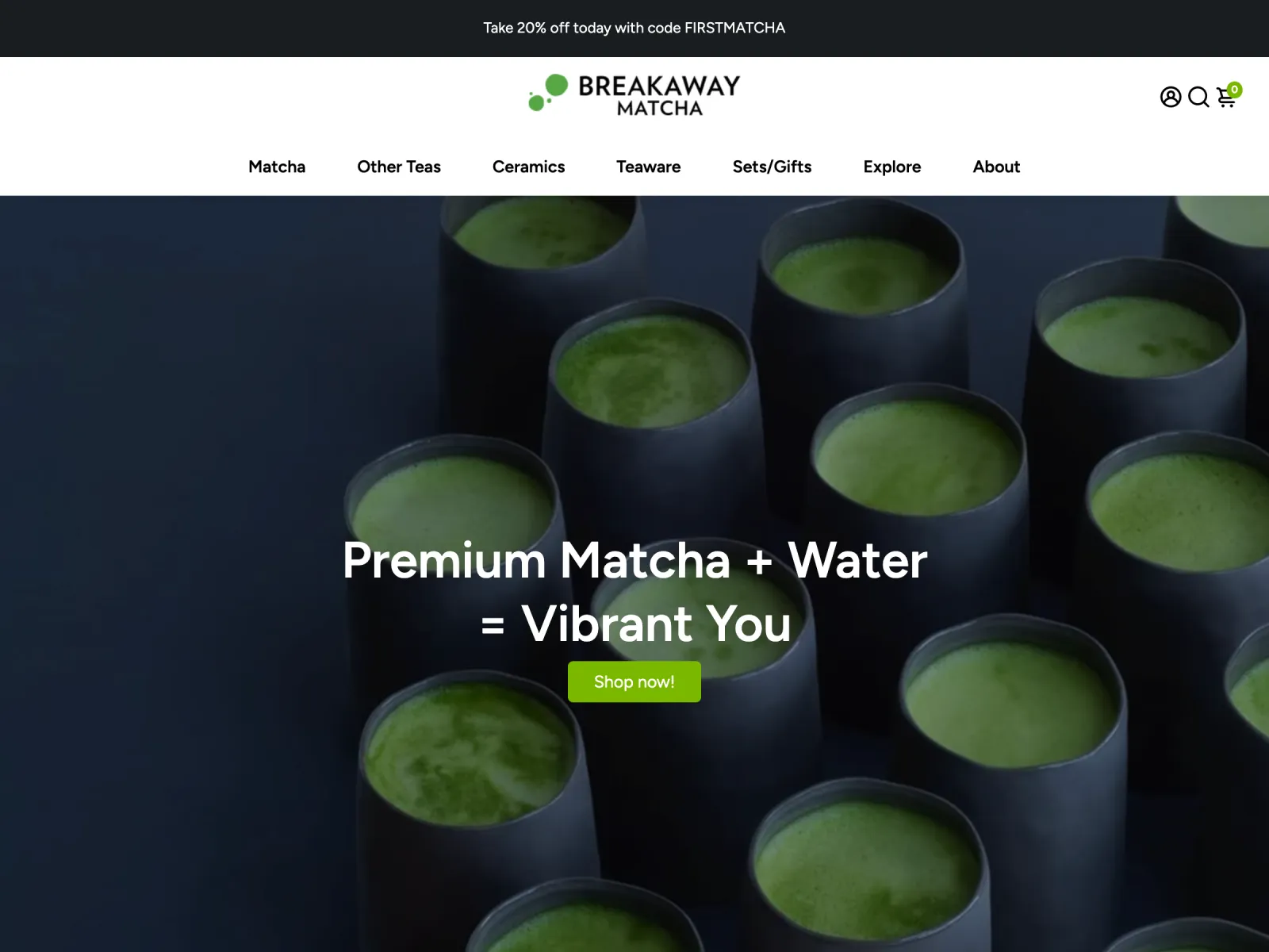 Breakaway Matcha storefront preview