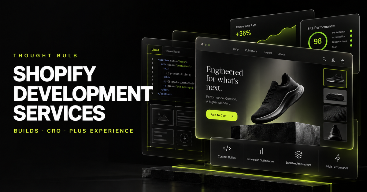 Thought Bulb Shopify storefront design and development work